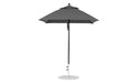 Ledge Lounger Essential Umbrella 6.5' Square Pulley — Black Pole-Classic Ball Finial-R164 Charcoal Grey Fabric