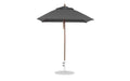 Ledge Lounger Essential Umbrella 6.5' Square Pulley — Bronze Pole-Classic Ball Finial-R164 Charcoal Grey Fabric