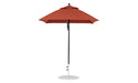 Ledge Lounger Essential Umbrella 6.5' Square Pulley — Black Pole-Classic Ball Finial-R104 Terracotta Fabric