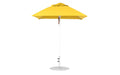 Ledge Lounger Essential Umbrella 6.5' Square Pulley — White Pole-Classic Ball Finial-R554 Sunflower Yellow Fabric