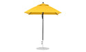 Ledge Lounger Essential Umbrella 6.5' Square Pulley — Black Pole-Classic Ball Finial-R554 Sunflower Yellow Fabric