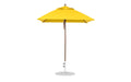 Ledge Lounger Essential Umbrella 6.5' Square Pulley — Bronze Pole-Classic Ball Finial-R554 Sunflower Yellow Fabric