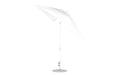 Ledge Lounger Essential Umbrella 7.5' Square Version 2 Crank Auto Tilt — White Pole-Classic Ball Finial-R099 White Fabric