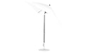 Ledge Lounger Essential Umbrella 7.5' Square Version 2 Crank Auto Tilt — Black Pole-Classic Ball Finial-R099 White Fabric