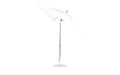 Ledge Lounger Essential Umbrella 7.5' Square Version 2 Crank Auto Tilt — Bronze Pole-Classic Ball Finial-R099 White Fabric