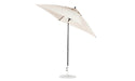Ledge Lounger Essential Umbrella 7.5' Square Version 2 Crank Auto Tilt — Black Pole-Classic Ball Finial-R126 Linen Fabric