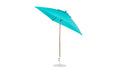Ledge Lounger Essential Umbrella 7.5' Square Version 2 Crank Auto Tilt — Bronze Pole-Classic Ball Finial-R171 Turquoise Fabric