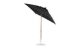 Ledge Lounger Essential Umbrella 7.5' Square Version 2 Crank Auto Tilt — Bronze Pole-Classic Ball Finial-R103 Black Fabric