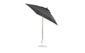 Ledge Lounger Essential Umbrella 7.5' Square Version 2 Crank Auto Tilt — Bronze Pole-Classic Ball Finial-R164 Charcoal Grey Fabric