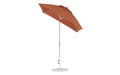 Ledge Lounger Essential Umbrella 7.5' Square Version 2 Crank Auto Tilt — Matte Silver Pole-Classic Ball Finial-R104 Terracotta Fabric
