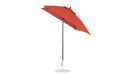 Ledge Lounger Essential Umbrella 7.5' Square Version 2 Crank Auto Tilt — Black Pole-Classic Ball Finial-R104 Terracotta Fabric