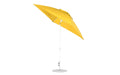 Ledge Lounger Essential Umbrella 7.5' Square Version 2 Crank Auto Tilt — White Pole-Classic Ball Finial-R554 Sunflower Yellow Fabric