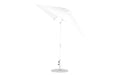 Ledge Lounger Essential Umbrella 6.5' Square Crank Auto Tilt — White Pole-Classic Ball Finial-R099 White Fabric