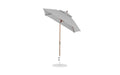Ledge Lounger Essential Umbrella 6.5' Square Crank Auto Tilt — Bronze Pole-Classic Ball Finial-R138 Cadet Grey Fabric