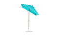 Ledge Lounger Essential Umbrella 6.5' Square Crank Auto Tilt — Bronze Pole-Classic Ball Finial-R171 Turquoise Fabric