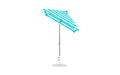 Ledge Lounger Essential Umbrella 6.5' Square Crank Auto Tilt — Bronze Pole-Classic Ball Finial-R011 Turquoise Stripe Fabric