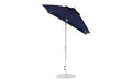 Ledge Lounger Essential Umbrella 6.5' Square Crank Auto Tilt — Matte Silver Pole-Classic Ball Finial-R175 Captain Navy Fabric