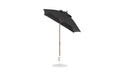 Ledge Lounger Essential Umbrella 6.5' Square Crank Auto Tilt — Bronze Pole-Classic Ball Finial-R103 Black Fabric