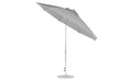 Ledge Lounger Essential Umbrella 11' Octagon Crank Auto Tilt — Matte Silver Pole-Classic Ball Finial-R138 Cadet Grey Fabric
