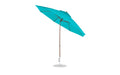 Ledge Lounger Essential Umbrella 11' Octagon Crank Auto Tilt — Bronze Pole-Classic Ball Finial-R171 Turquoise Fabric