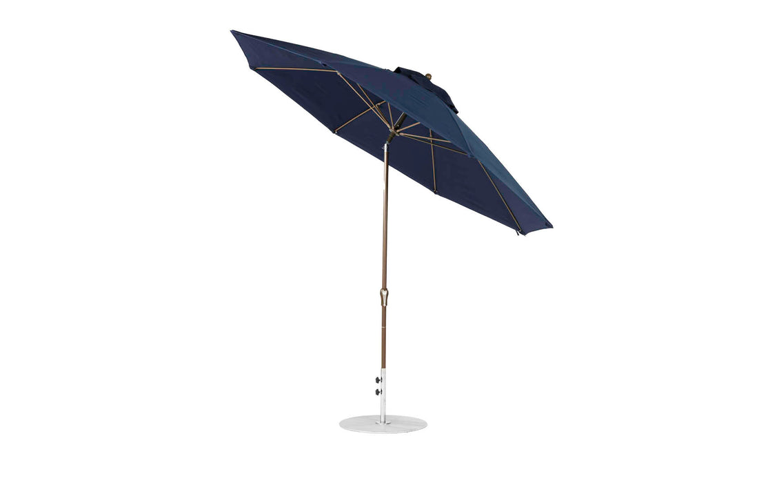 Ledge Lounger Essential Umbrella 11' Octagon Crank Auto Tilt — Bronze Pole-Classic Ball Finial-R175 Captain Navy Fabric