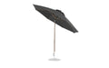 Ledge Lounger Essential Umbrella 11' Octagon Crank Auto Tilt — Bronze Pole-Classic Ball Finial-R164 Charcoal Grey Fabric