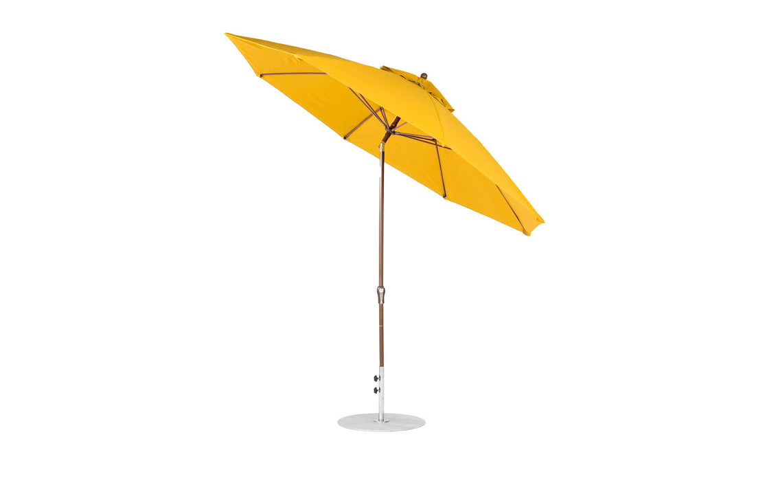 Ledge Lounger Essential Umbrella 11' Octagon Crank Auto Tilt — Bronze Pole-Classic Ball Finial-R554 Sunflower Yellow Fabric