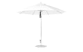 Ledge Lounger Essential Umbrella 11' Octagon Pulley — Matte Silver Pole-Classic Ball Finial-R099 White Fabric