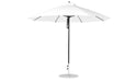 Ledge Lounger Essential Umbrella 11' Octagon Pulley — Black Pole-Classic Ball Finial-R099 White Fabric
