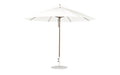 Ledge Lounger Essential Umbrella 11' Octagon Pulley — Bronze Pole-Classic Ball Finial-R099 White Fabric