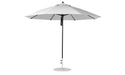 Ledge Lounger Essential Umbrella 11' Octagon Pulley — Black Pole-Classic Ball Finial-R138 Cadet Grey Fabric
