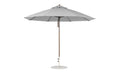 Ledge Lounger Essential Umbrella 11' Octagon Pulley — Bronze Pole-Classic Ball Finial-R138 Cadet Grey Fabric