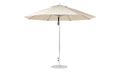 Ledge Lounger Essential Umbrella 11' Octagon Pulley — Matte Silver Pole-Classic Ball Finial-R126 Linen Fabric