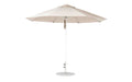Ledge Lounger Essential Umbrella 11' Octagon Pulley — White Pole-Classic Ball Finial-R126 Linen Fabric