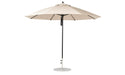 Ledge Lounger Essential Umbrella 11' Octagon Pulley — Black Pole-Classic Ball Finial-R126 Linen Fabric