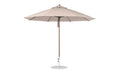 Ledge Lounger Essential Umbrella 11' Octagon Pulley — Bronze Pole-Classic Ball Finial-R126 Linen Fabric