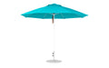 Ledge Lounger Essential Umbrella 11' Octagon Pulley — White Pole-Classic Ball Finial-R171 Turquoise Fabric