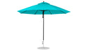 Ledge Lounger Essential Umbrella 11' Octagon Pulley — Black Pole-Classic Ball Finial-R171 Turquoise Fabric