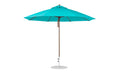 Ledge Lounger Essential Umbrella 11' Octagon Pulley — Bronze Pole-Classic Ball Finial-R171 Turquoise Fabric
