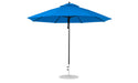 Ledge Lounger Essential Umbrella 11' Octagon Pulley — Black Pole-Classic Ball Finial-R172 Pacific Blue Fabric