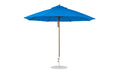 Ledge Lounger Essential Umbrella 11' Octagon Pulley — Bronze Pole-Classic Ball Finial-R172 Pacific Blue Fabric