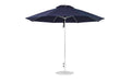Ledge Lounger Essential Umbrella 11' Octagon Pulley — Matte Silver Pole-Classic Ball Finial-R175 Captain Navy Fabric