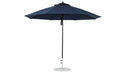 Ledge Lounger Essential Umbrella 11' Octagon Pulley — Black Pole-Classic Ball Finial-R175 Captain Navy Fabric