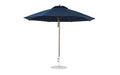 Ledge Lounger Essential Umbrella 11' Octagon Pulley — Bronze Pole-Classic Ball Finial-R175 Captain Navy Fabric