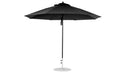 Ledge Lounger Essential Umbrella 11' Octagon Pulley — Black Pole-Classic Ball Finial-R103 Black Fabric