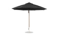 Ledge Lounger Essential Umbrella 11' Octagon Pulley — Bronze Pole-Classic Ball Finial-R103 Black Fabric
