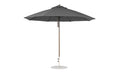 Ledge Lounger Essential Umbrella 11' Octagon Pulley — Bronze Pole-Classic Ball Finial-R164 Charcoal Grey Fabric
