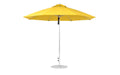 Ledge Lounger Essential Umbrella 11' Octagon Pulley — Matte Silver Pole-Classic Ball Finial-R554 Sunflower Yellow Fabric