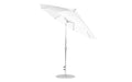 Ledge Lounger Essential Umbrella 9' Octagon Crank Auto Tilt — Matte Silver Pole-Classic Ball Finial-R099 White Fabric