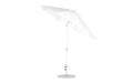 Ledge Lounger Essential Umbrella 9' Octagon Crank Auto Tilt — White Pole-Classic Ball Finial-R099 White Fabric
